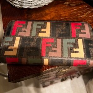 FENDI ZUCCA MULTICOLOR LIMITED EDITION LONG WALLET